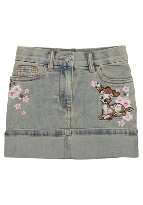 Girls' denim cotton skirt Monnalisa | 19E7035021/ANDENIM
