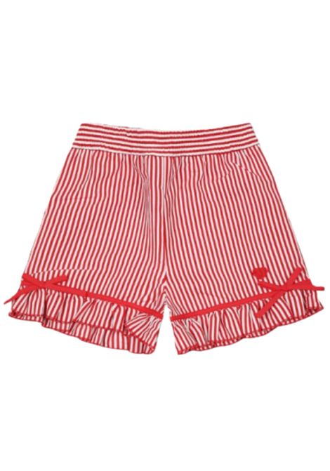 Shorts bambina rosso in viscosa Monnalisa | 31E4045315/ANBIANCO/ROSSO