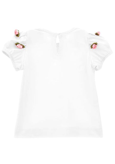 T-shirt neonata bianca in cotone Monnalisa | 31E6045203/ANBIANCO