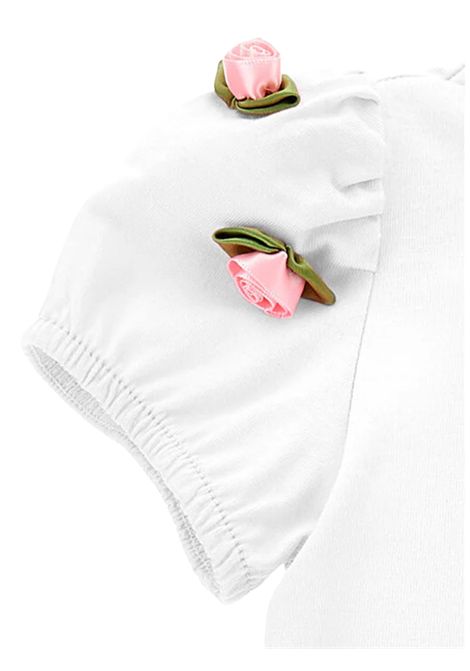T-shirt neonata bianca in cotone Monnalisa | 31E6045203/ANBIANCO