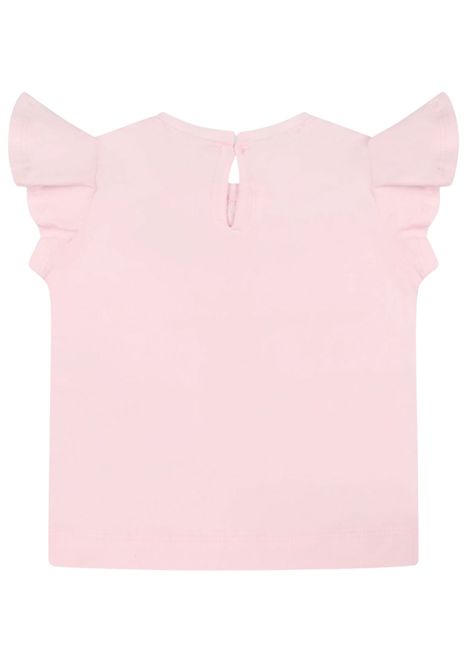 T-shirt neonata rosa in cotone Monnalisa | 31E6135202/ANROSA