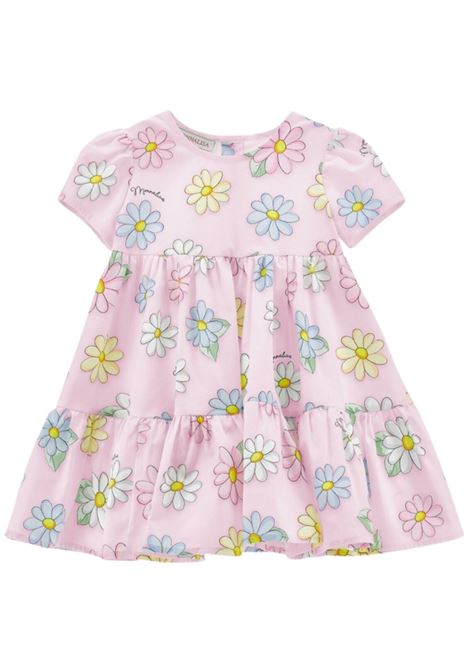 Pink cotton baby dress Monnalisa | 31E9115663/ANROSA