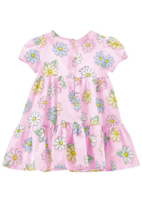 Pink cotton baby dress Monnalisa | 31E9115663/ANROSA