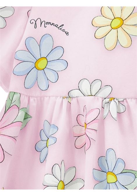 Pink cotton baby dress Monnalisa | 31E9115663/ANROSA