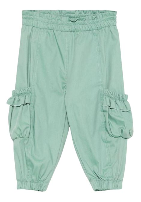 Pantalone neonata verde in cotone Monnalisa | 37E4025301/ANVERDE