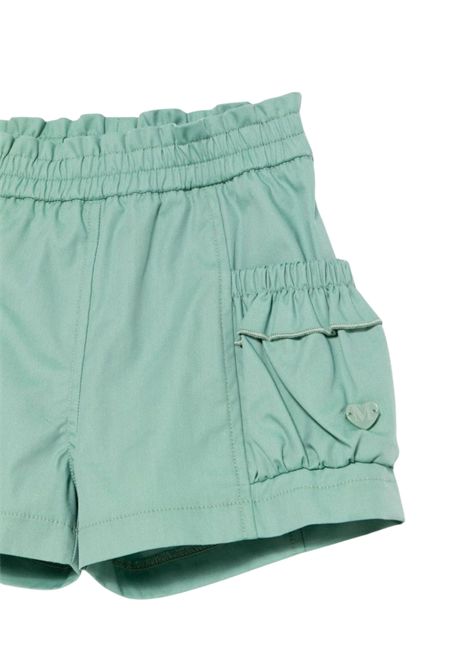 Shorts neonata verde in cotone Monnalisa | 37E4035301/ANVERDE