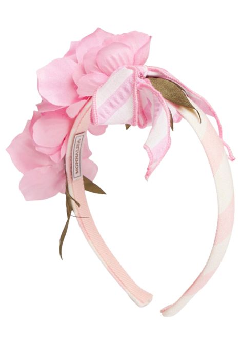 Cerchietto bambina rosa fiori Monnalisa | 39E0015700/ANROSA