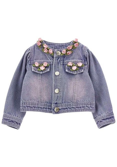 Giubbino neonata in cotone denim Monnalisa | 39E1005020/ANDENIM