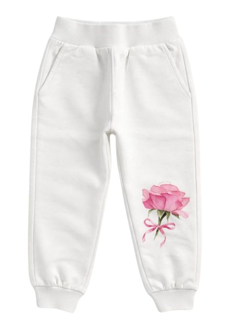 Pantalone neonata bianco in cotone Monnalisa | 39E4025003/ANBIANCO