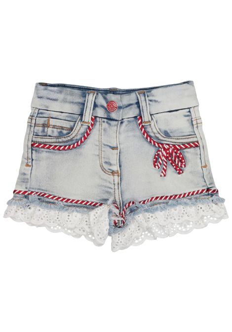 Shorts neonata in cotone denim Monnalisa | 39E4035020/ANDENIM