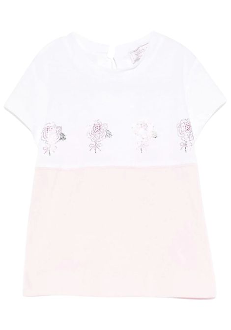 T-shirt neonata bianca in cotone Monnalisa | 39E6005002/ANBIANCO