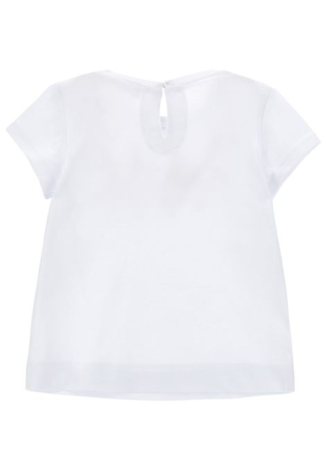 T-shirt neonata bianca in cotone Monnalisa | 39E6185011/ANBIANCO