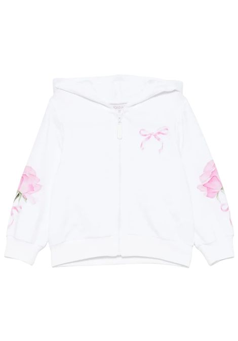 Felpa neonata bianca in cotone Monnalisa | 39E8005003/ANBIANCO