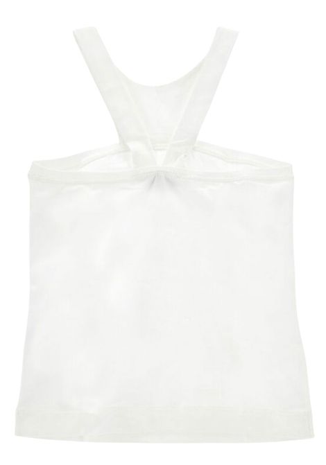 White cotton tank top for girls Monnalisa | 41E6045202/ANBIANCO