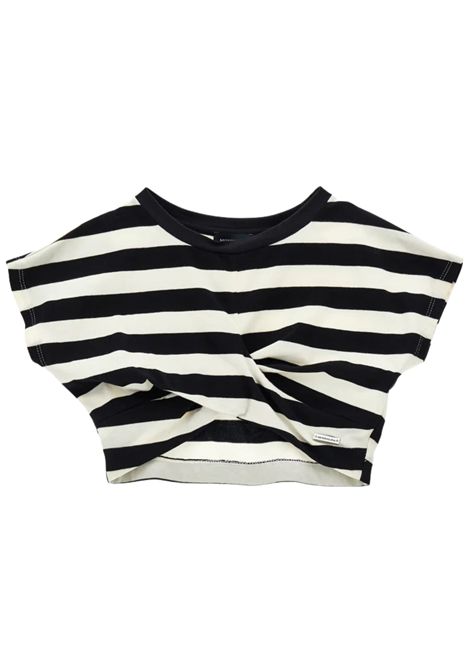 Girls' black/white cotton T-shirt Monnalisa | 41E6065215/ANBIANCO/NERO