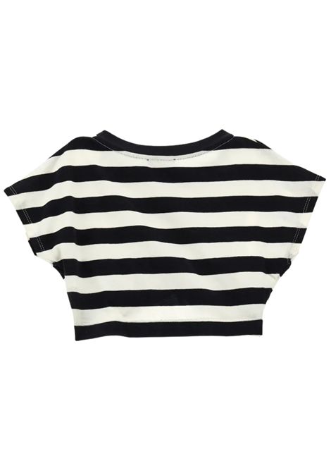 Girls' black/white cotton T-shirt Monnalisa | 41E6065215/ANBIANCO/NERO
