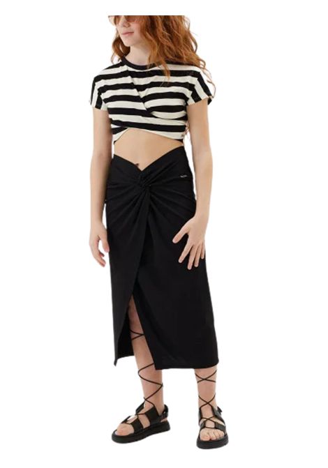 Girls' black/white cotton T-shirt Monnalisa | 41E6065215/ANBIANCO/NERO