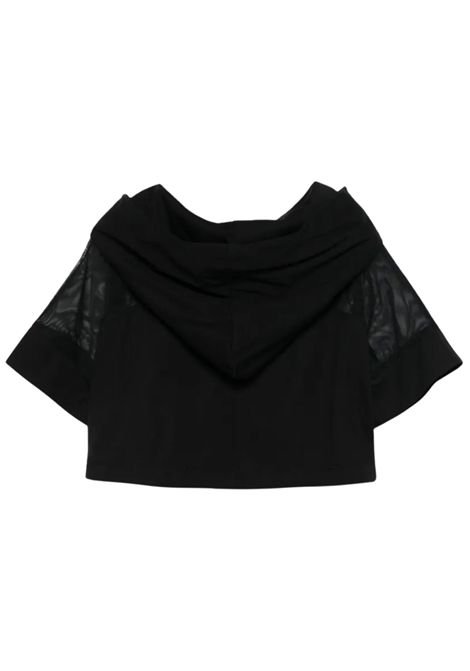 Black viscose T-shirt for girls Monnalisa | 41E6115208/ANNERO
