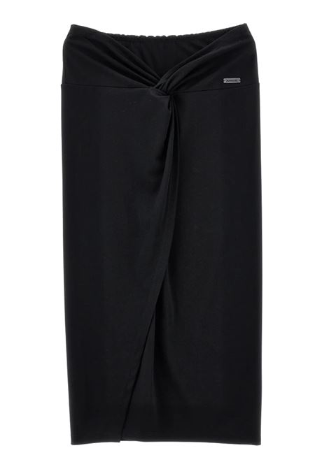 Black viscose skirt for girls Monnalisa | 41E7015208/ANNERO