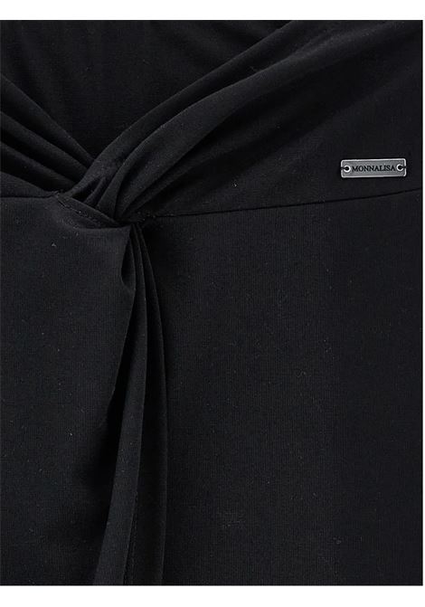Black viscose skirt for girls Monnalisa | 41E7015208/ANNERO