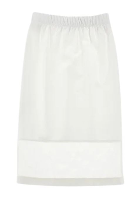 White viscose skirt for girls Monnalisa | 41E7045208/ANBIANCO