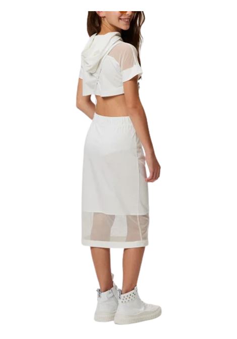 White viscose skirt for girls Monnalisa | 41E7045208/ANBIANCO