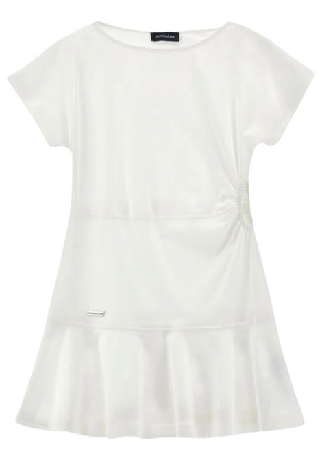 Abito bambina bianco in viscosa Monnalisa | 41E9005208/ANBIANCO