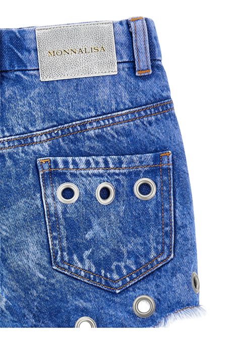 Shorts bambina in cotone denim Monnalisa | 49E4035041/ANDENIM