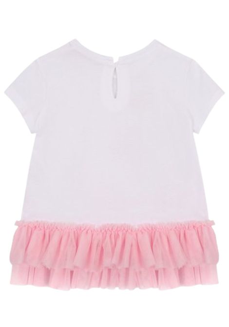 T-shirt neonata bianca in cotone Monnalisa | 50029990/MABIANCO