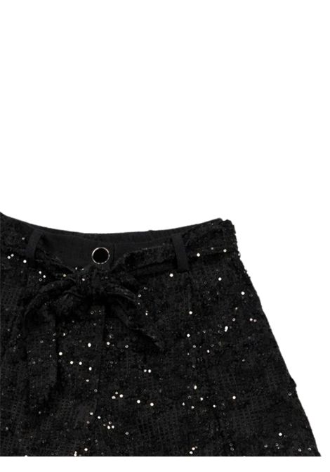 Shorts bambina nero con paillettes Monnalisa | 71E4065970/ANNERO