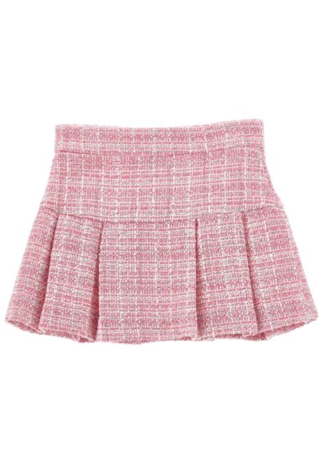 Pink cotton skirt for girls Monnalisa | 71E7035312/ANROSA