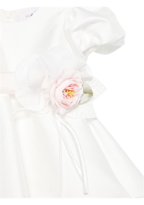Abito neonata bianco con fiori Monnalisa | 73E9055302/ANBIANCO
