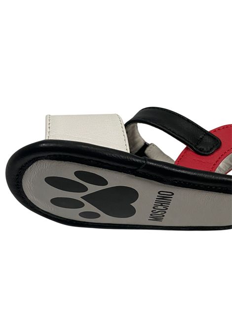 Sandalo neonato nero in pelle Moschino | 80383/PIANERO