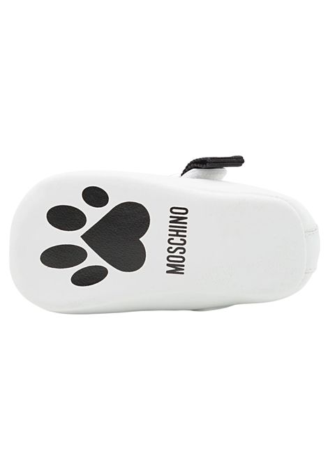 Ballerina neonata bianca in pelle Moschino | 80388/PIABIANCO