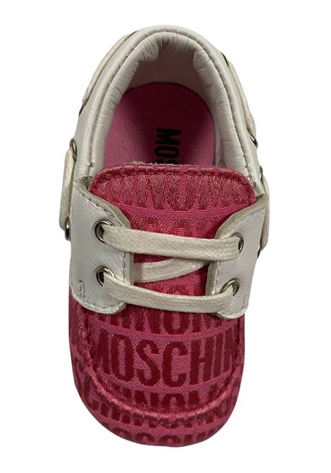 Scarpe neonata rosa con logo Moschino | 80392/PIAROSA