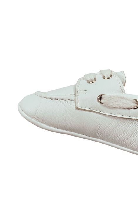 Scarpe neonato bianche in pelle Moschino | 80393/PIABIANCO