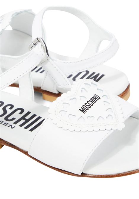 Sandalo bambina bianco in pelle Moschino | 80412/PIABIANCO