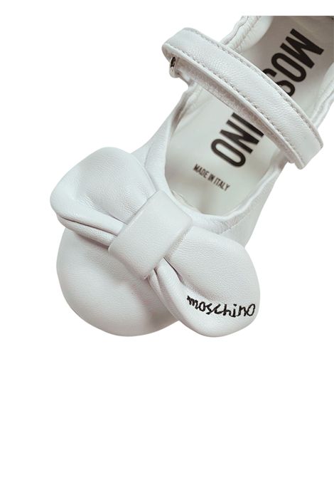 Ballerina bambina bianca in pelle Moschino | 80447/PIABIANCO