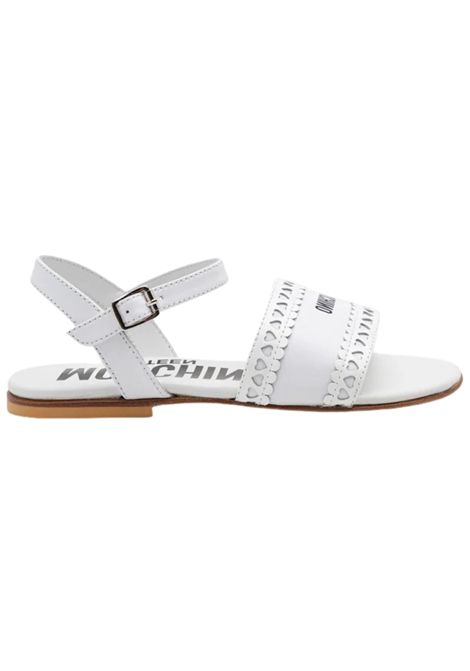 Sandalo bambina bianco in pelle Moschino | 80505/PIABIANCO