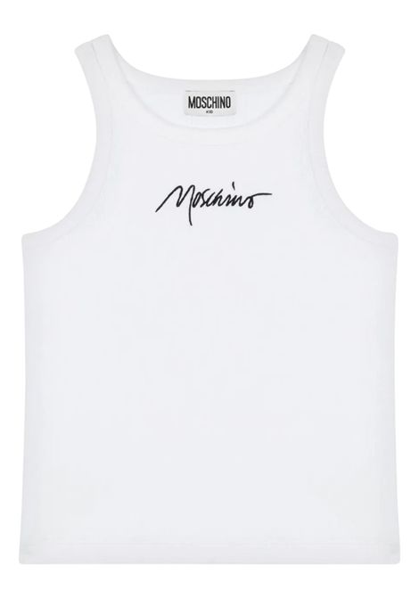 White cotton tank top for girls Moschino | HDM06M/CEBIANCO