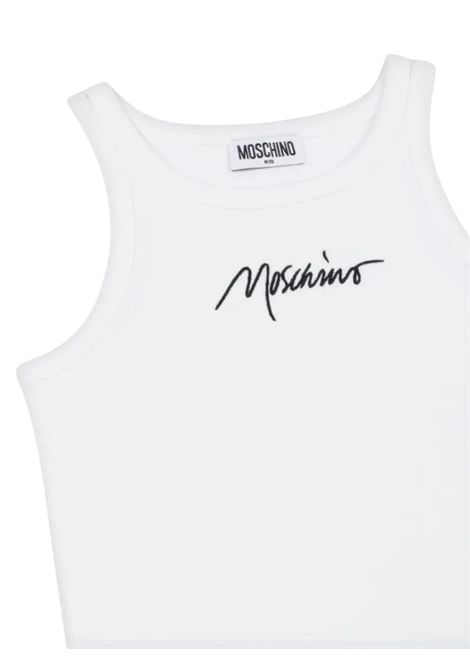 White cotton tank top for girls Moschino | HDM06M/CEBIANCO