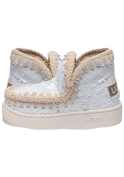 Stivaletto Eskimo bianco in paillettes Mou | SK211009K/PIABIANCO