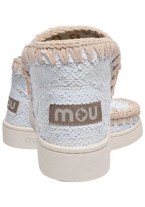 Stivaletto Eskimo bianco in paillettes Mou | SK211009K/PIABIANCO