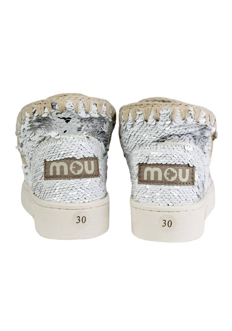 Stivaletto Eskimo bianco in paillettes Mou | SK211009K/PIABIANCO