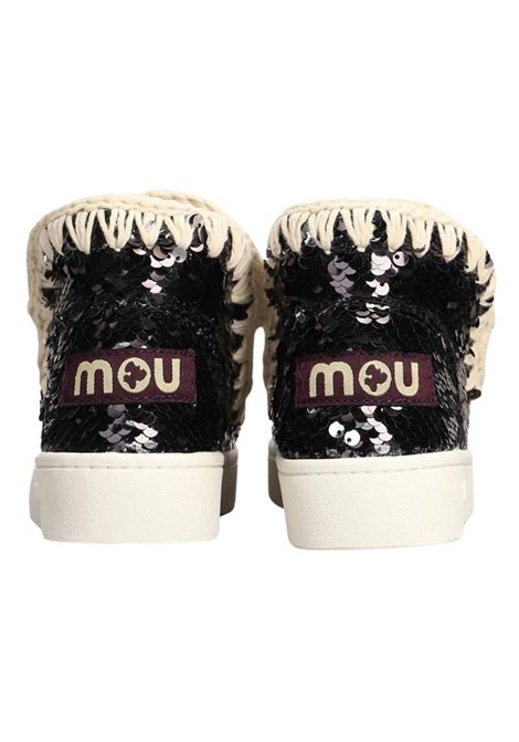 Stivaletto Eskimo nere in paillettes Mou | SK211009K/PIANERO