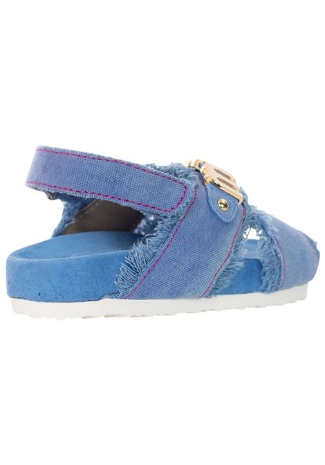 Sandalo bambina azzurro in cotone denim Mou | SK631002K/PIAAZZURRO