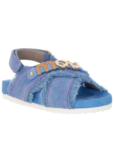 Sandalo bambina azzurro in cotone denim Mou | SK631002K/PIAAZZURRO