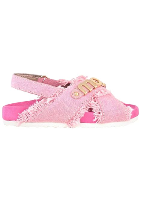 Sandalo bambina rosa in cotone denim Mou | SK631002K/PIAROSA