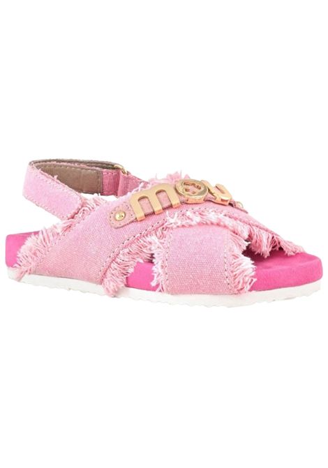 Sandalo bambina rosa in cotone denim Mou | SK631002K/PIAROSA