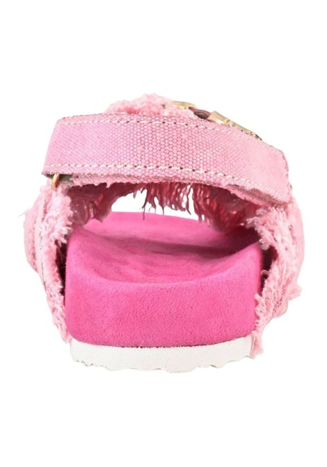 Sandalo bambina rosa in cotone denim Mou | SK631002K/PIAROSA